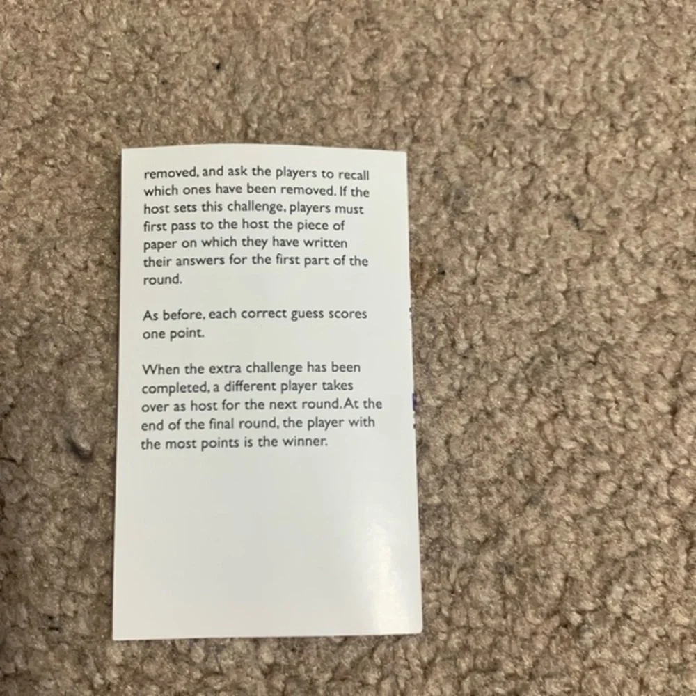The Memory Game New never‎ used